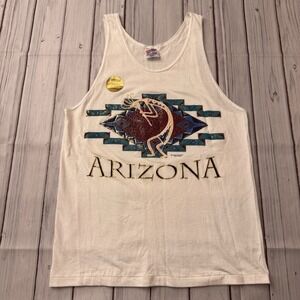 Vintage 90s Hanes‎ Heavyweight Tank Top Shirt Men's Medium USA Tribal Arizona